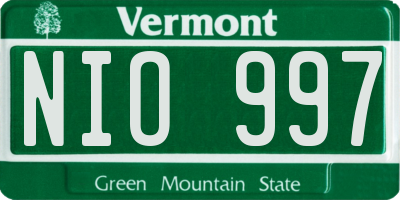VT license plate NIO997