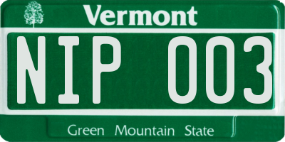 VT license plate NIP003