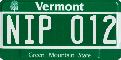VT license plate NIP012
