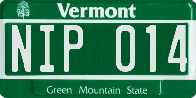 VT license plate NIP014