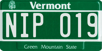 VT license plate NIP019