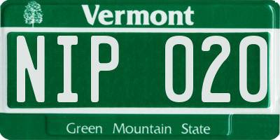 VT license plate NIP020
