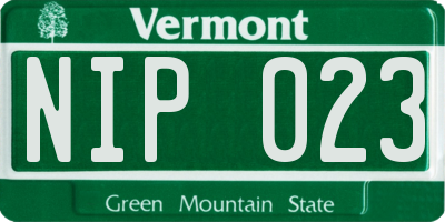 VT license plate NIP023
