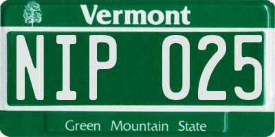VT license plate NIP025
