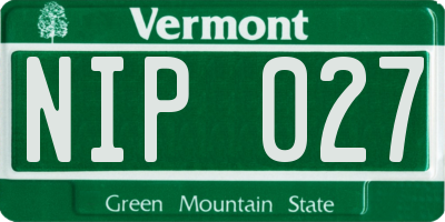 VT license plate NIP027