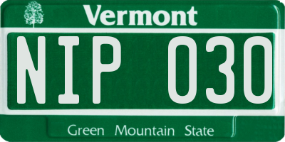 VT license plate NIP030