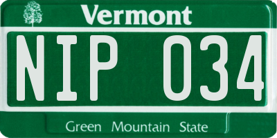 VT license plate NIP034