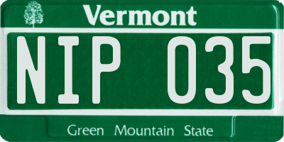 VT license plate NIP035