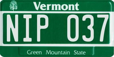 VT license plate NIP037