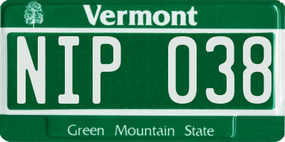 VT license plate NIP038