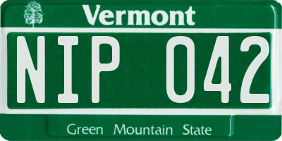 VT license plate NIP042
