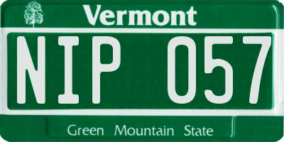 VT license plate NIP057