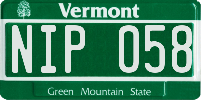 VT license plate NIP058