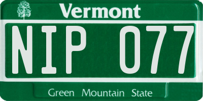 VT license plate NIP077