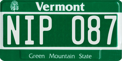 VT license plate NIP087