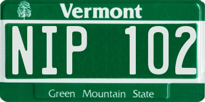 VT license plate NIP102