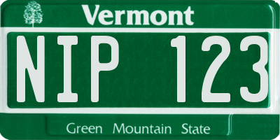VT license plate NIP123