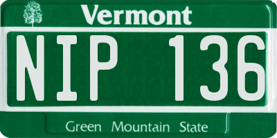 VT license plate NIP136