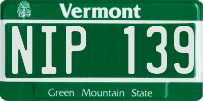 VT license plate NIP139