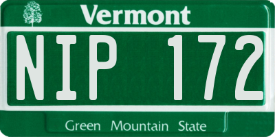 VT license plate NIP172