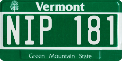 VT license plate NIP181
