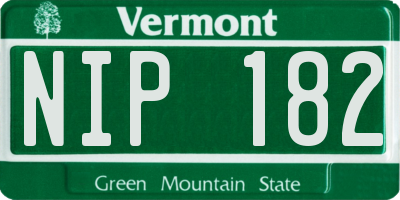 VT license plate NIP182