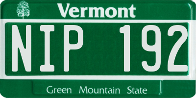 VT license plate NIP192