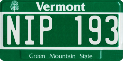 VT license plate NIP193
