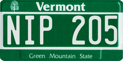 VT license plate NIP205