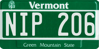 VT license plate NIP206