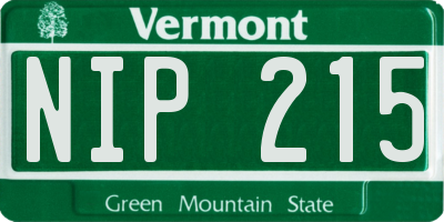VT license plate NIP215