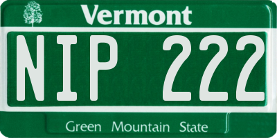 VT license plate NIP222