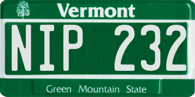VT license plate NIP232