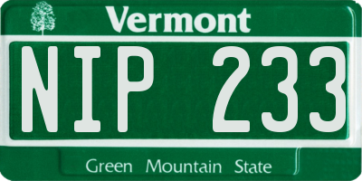 VT license plate NIP233