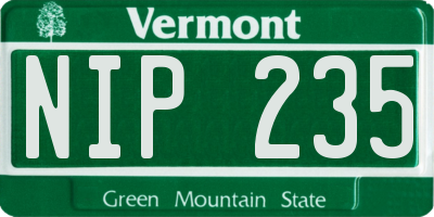 VT license plate NIP235