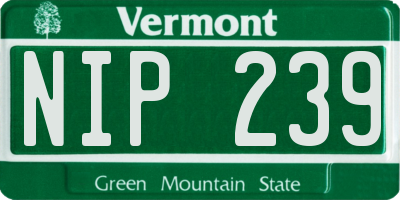 VT license plate NIP239