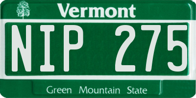 VT license plate NIP275