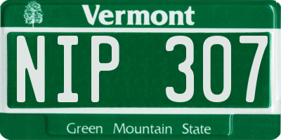 VT license plate NIP307