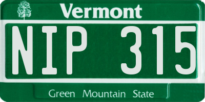 VT license plate NIP315