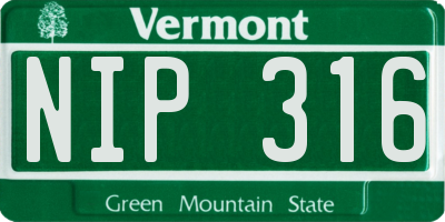 VT license plate NIP316