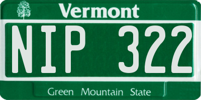 VT license plate NIP322