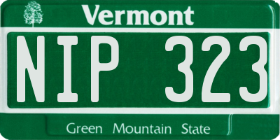 VT license plate NIP323
