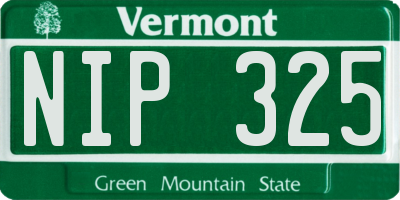 VT license plate NIP325