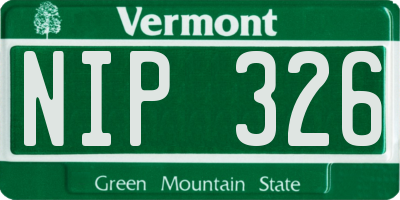 VT license plate NIP326