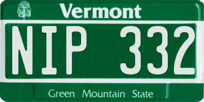 VT license plate NIP332