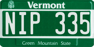 VT license plate NIP335
