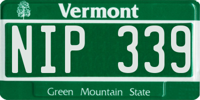 VT license plate NIP339