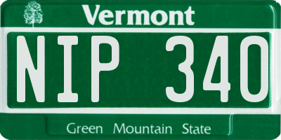VT license plate NIP340