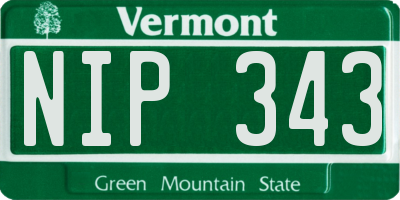 VT license plate NIP343
