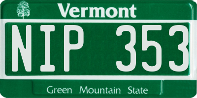 VT license plate NIP353